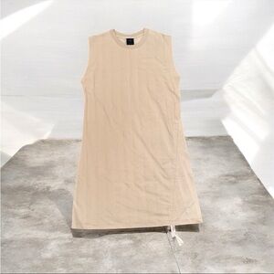 AIR JORDAN Jumpman Sleeveless Tank Tan Beige Dress MIDI Womens Size Large